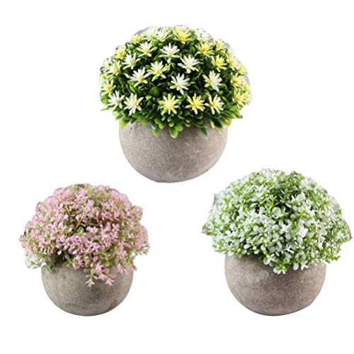 XYSQWZ 3 Piezas Mini Plantas suculentas Artificiales con Maceta casa jardín Cocina Mariage l 'INT & Eacute; rieur et l' ext & Eacute; rieur