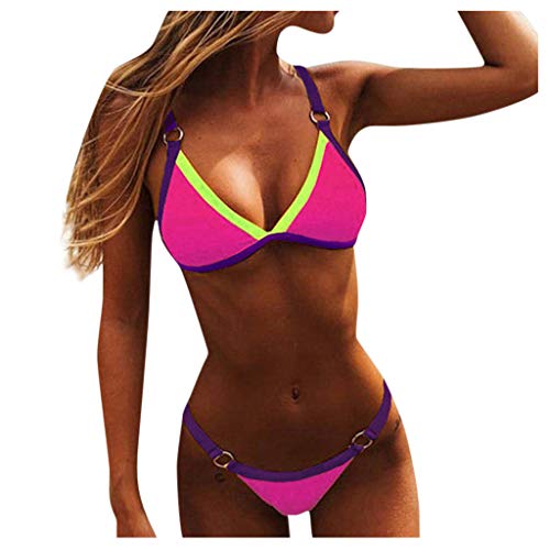 YANFANG Mujeres Bandeau Bandage Bikini Set Push-Up Traje de baño brasileño Ropa de Playa Traje de baño,Bikini de Moda de Verano Push Up Traje de baño Acolchado