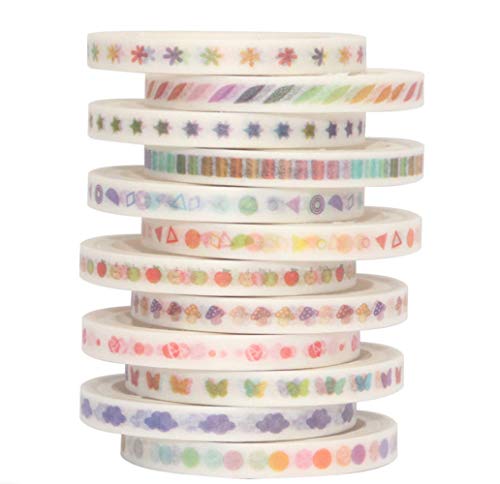 YUBBAEX Washi Tape Set cinta adhesiva decorativa Washi Glitter Adhesivo (Degradado delgado 12)