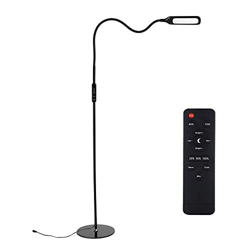 Zanflare LED Lámparas de Pie para Salón, Lámpara de pie Inteligente con el Control Remoto, 5 Tipos de la Temperatura de Color Modo de Luz Nocturna para Leer, Dormitorio, Oficina