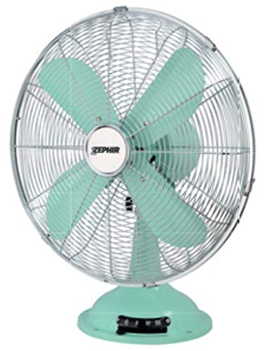 Zephir 0 - Ventilador de mesa Vintage-Pala 40 cm, 45 W, 240 V, celeste