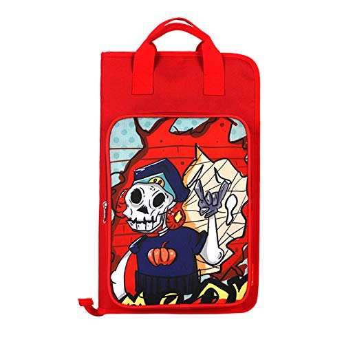 Zidao Bolsa De Muslo De Pollo, Muslo De Bolsillo Soporte De La Bolsa Mazo De Nylon Batidor Kits De Batería Titular Varilla De Cepillo Atril Mochila con Cremallera,Rojo