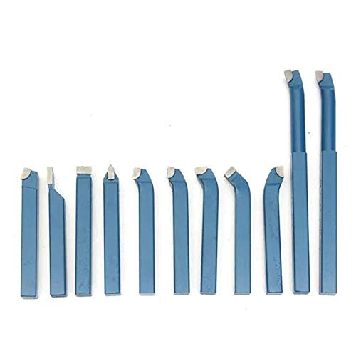 ZJN-JN Mill Arbor Morse Carburo Soldado 11 Unids Punta Torno Torno Herramienta Set 10x10mm Mango Mini Torno Herramienta Bit Set Herramientas de Corte Máquina de Grabado