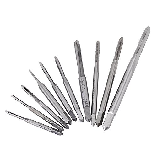 10pcs (M1, M1.2, M1.4, M1.6, M1.7, M1.8, M2, M2.5, M3, M3. 5) Macho de Roscar con Punta Espiral Machos de Roscar de Acero de Alta Velocidad Macho de Rosca Métrica Rosca Grifo