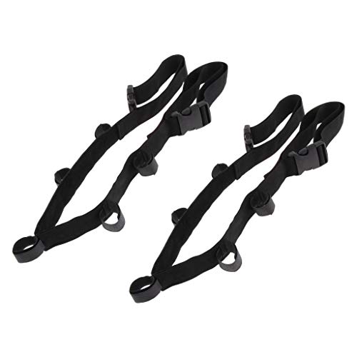 2X Soporte de Caña de Pesca Nylon Durable Hebilla a Presión Estante de Varilla Universal para Coche - Negro