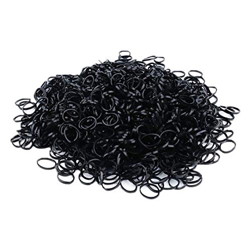 500 Piezas Gomas Pelo Elástico Banda de Pelo Gomas de Pelo Pequeñas para Cabello de Niños, Trenzas, Peinado de Boda y Más (Negro)