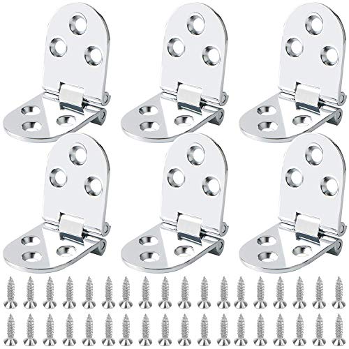 6Pcs BESTZY Flip Bisagra,Máquina de Coser de Borde Redondo de Metal de Aleación de Zinc Mesa Plegable de Bandeja de Mayordomo Bisagras de Respaldo para Muebles