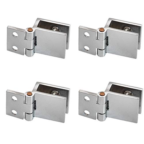 Abrazadera de vidrio, 4 Piezas Vidrio con bisagra Vidrio a vidrio para puerta de vidrio, vitrina de vidrio, puerta de gabinete de vidrio, Adecuado para 5-8mm vaso