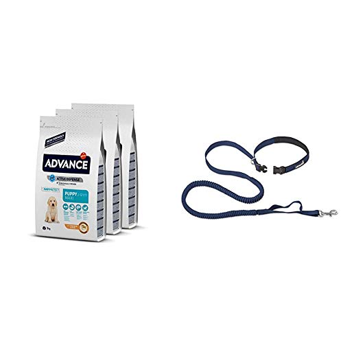 ADVANCE Maxi Puppy - Pienso para Cachorros De Razas Grandes - Pack De 3 x 3kg - Total 9 Kg + Correa Elastica Running de Regalo