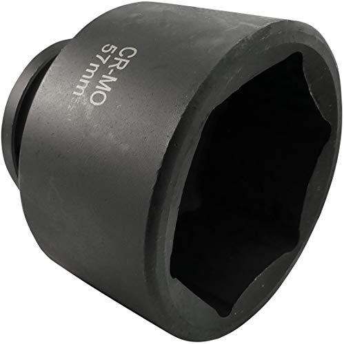 AERZETIX - Vaso de impacto - Punta de atornillado - Corta - 3/4x57mm - para llave de impacto/trinquete manual/neumático - Cuerpo cilíndrico - Hexagonal/6 lados Allen - en acero CR-MO - Negro - C45302