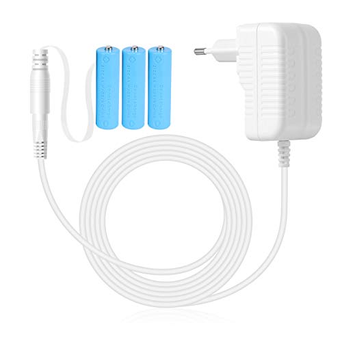 AIEVE Adaptador de fuente de alimentación, 4,5 V, adaptador de batería, accesorio para decoración de Año Nuevo, cadena de luces LED, iluminación LED (repuesto para 3 pilas AA, blanco)