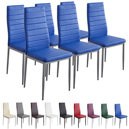 Albatros 2710 Milano Set de 6 sillas de Comedor, Azul