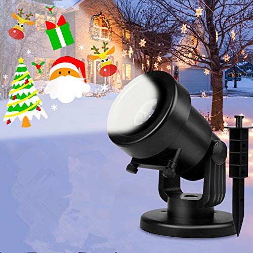 Albrillo Luces de Proyección LED para Navidad - Lámpara de Proyector con 16 Diapositivas Cambiables, IP44 Impermeable, como Decoración Interior y Exterior para Fiesta de Cumpleaños, Boda, Halloween