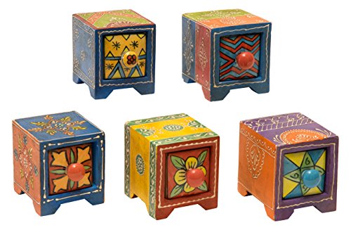 Amadeo Novell GE-100 Set de joyeros y cajón, Madera, Multicolor, 10x10x8 cm