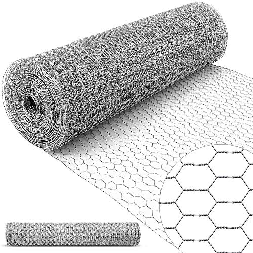 Amagabeli 100cmx25m Mallas de Alambre Hexagonal Valla Metalica Galvanizada Tamaño de malla 13mm proteger árboles y plantas construcción de jaulas de aves y gallinas Grosor del alambre 0,7 mm HC06