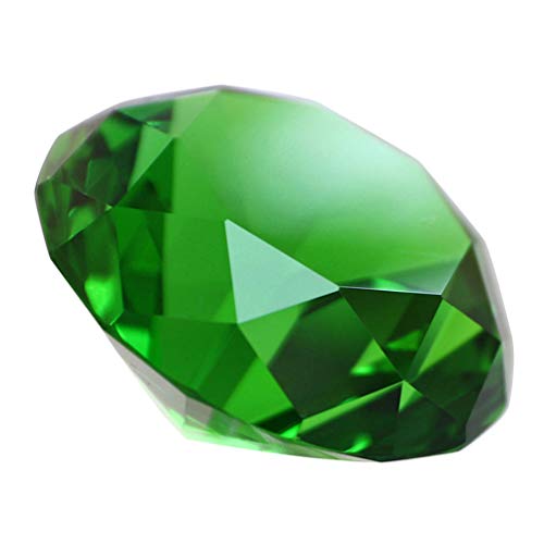 Amosfun cristal facetado joya diamante pisapapeles cristal brillante gema centros de mesa decoración para boda despedida de soltera (verde)