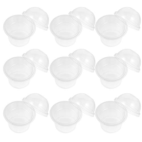 Angoily 100 Juegos de Vasos de Plástico Transparente con Tapas Tazas de Postre Tazas de Aperitivo Tazas de Pudín Taza de Helado Desechable Taza de Mousse de Pudín 250 Ml