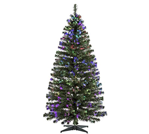 Árbol de Navidad verde de fibra óptica, 1,83 metros