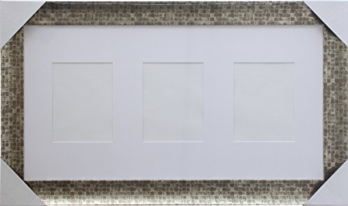 ARTESTOCK Marcos para Fotos. Decapado Blanco Roto, Varias Medidas (100 x 50 (Plata-Bronce-mosaicos))