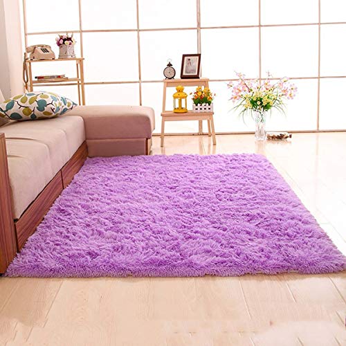 Artificial Alfombra 130x130cm Polipropileno Felpa Alfombra Salón Moderna Antideslizantes decoración del hogar, Morado