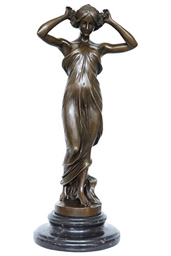 Aubaho Escultura NINFA señora de Bronce Estilo Antiguo Figura de Bronce 34cm