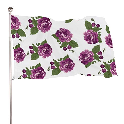 Bandera de poliéster resistente a la decoloración, cabecera y doble cosida, fácil de usar, diseño floral