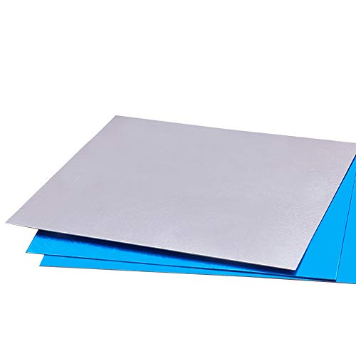 BENECREAT 10 PCS Panel de Aluminio (10x10cm) Lámina de Aluminio con Película Protectora para Manualidades de Metal, Hacer Joyas, Estampados a Mano, Grabado en Relieve