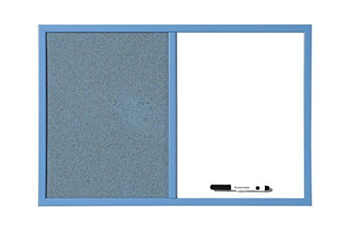 Bi-Office MX03439471 - Tablón combinado organizador para escuela, 60 x 40 cm, color azul