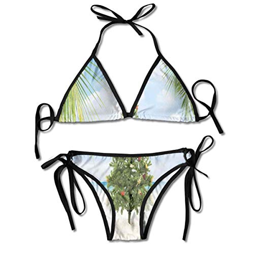 Bikini Trajes de baño Árbol con oropel y Adornos Isla Tropical Playa de Arena Fiesta temática Conjuntos de Bikini Traje de baño de Playa Traje de baño