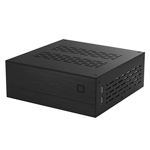 BIlinli B01 Mini ITX Carcasa de computadora Chasis de Aluminio/Vidrio Maletín Home Theater AC-DC HTPC Caja de computadora Caja de Escritorio para PC