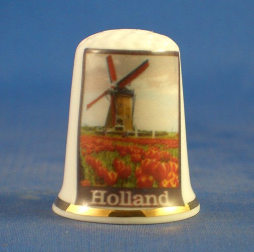 Birchcroft Porcelana Coleccionable Dedal - Serie de carteles de viaje - Holanda