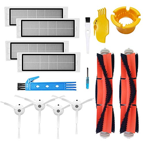 BSDY YQWRFEWYT Kit de Accesorios para XIAOMI MI Robot S50 S51 Piezas de Repuesto al vacío 2 Piezas Principal Cepillo 4 Piezas Cepillo Lateral 4 Piezas Filtro HEPA