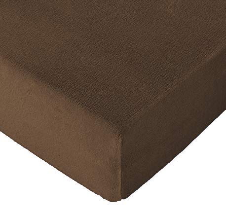 Cabetex Home - Sábana Bajera Ajustable de coralina - Extremadamente Suave, Ligera y cálida - Altura Especial de 30 cm - Largo Especial de 200 cm (Chocolate, 105_x_190/200 cm)