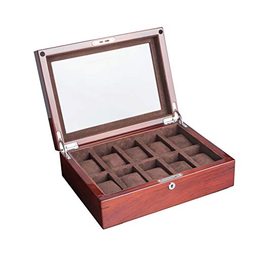 Caja De Reloj De Madera De Alta Gama con Cerradura, Reloj De Relojes De Relojes Mecánicos De Reloj De Reloj De 10 Años, para Cumpleaños De Hombres, Regalo del Día De San Valentín