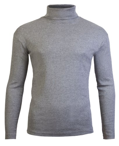 Camiseta de manga larga y cuello alto para hombre, de Brody & CoJersey de algodón para invierno, esquí, golf, de calidad. Gris gris X-Large