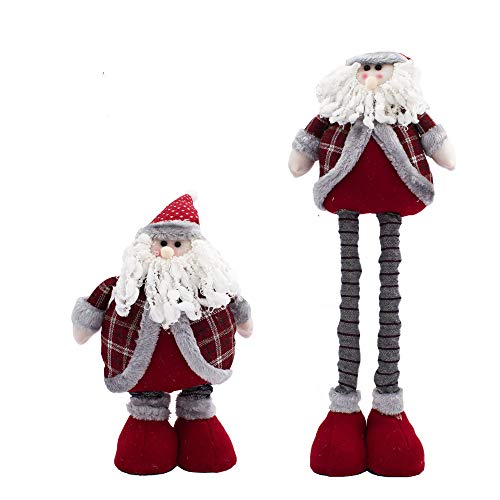 Carnavalife Muñeca Grande de Navidad, Figuras Papá Noel/Nieve de Peluche, Gnomo Elfo de Pie para Decoraciones Navideñas Altura Ajustable (FYQ-467-ROJO/72CM)