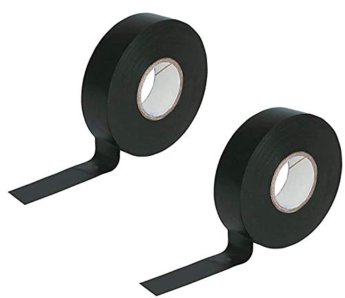 cinta aislante eléctrica 2pcs Cinta aislante negra PVC Eléctrico estanca Cinta aislante eléctrica 17mm x 20m