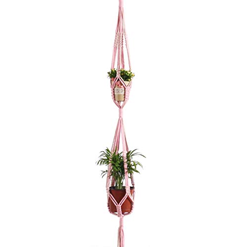 CNZXCO Macetas Colgantes, 2 Unids Cestas Colgantes, Cestas Colgantes En El Interior, 120/130 Cm Colgando, Floreciente Interior, Luz Floral Afuera, Macrame Macrame Hec