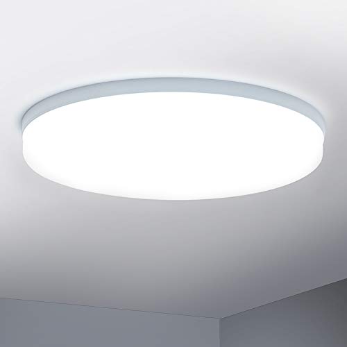 Combuh Plafón LED 48W 4320Lm Fácil de Instalar Modernos Lampara de Techo para Dormitorios Salones Cocina Blanco Frío 6500K Redondo Ø30CM