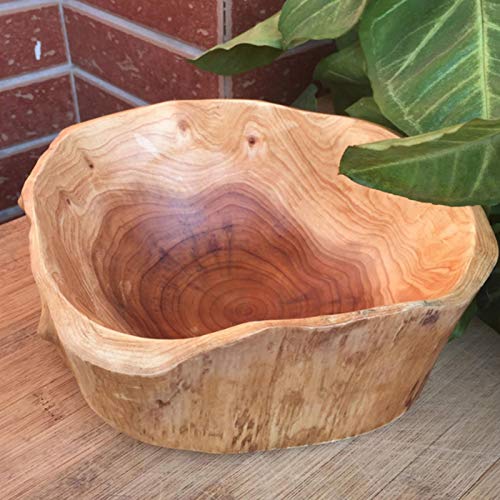 courti 1 PC Frutero De Madera Maciza Forma Irregular, Plato De Madera para Dulces De Múltiples Granos para El Hogar, Bandeja para Tallar, Cuenco para Servir Duradero, 1 Pulgada De Grosor