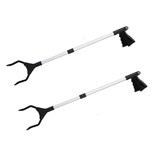 Csy 2 Piezas de Herramienta de Agarre, recogedor de Basura con Pinza de Goma giratoria, Herramienta de Recogida Plegable de 32", para Recoger Basura, extensión de Brazo para discapacitados