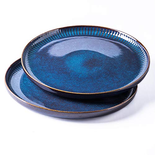 CSYY Juego de 2 platos para pasta (cerámica, 26,5 cm), color azul