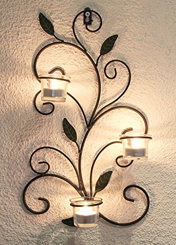 DanDiBo Candelabro de pared 131004 Portavelas de metal 45 cm Candelabro Portavelas