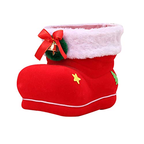 DDyna Nuevas Decoraciones navideñas Botas de Caramelo Latas Botas de Flocado Extra Grandes