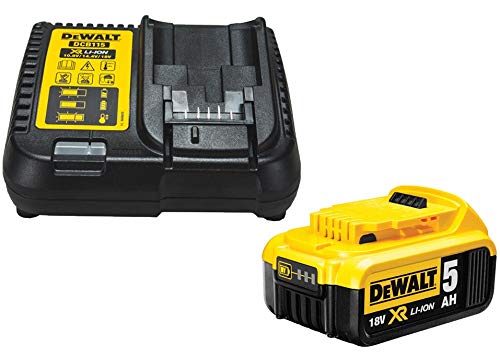 Dewalt DCB184 5.0ah 18v XR batería de Iones de Litio + Cargador DCB115, Amarillo