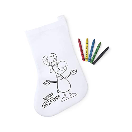 DISOK Lote de 10 Calcetines Infantiles Navidad para Colorear con 5 Ceras Incluidas Cada Bolsa - Bolsas para Pintar y Colorear Infantiles Navideñas Papa Noel - Regalos Originales Navidad Niños …