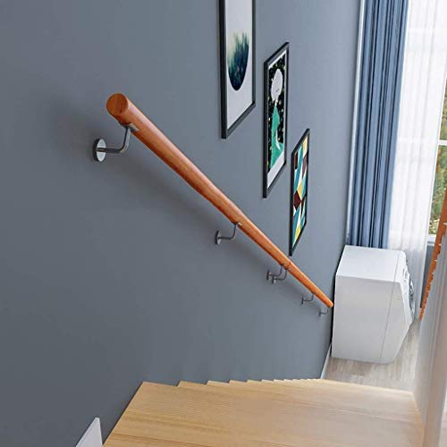 DJSMfs Barandilla antideslizante de madera maciza para escaleras contra la pared, para interiores o villas de ancianos, pasamanos, barras de apoyo (tamaño: 80 cm)