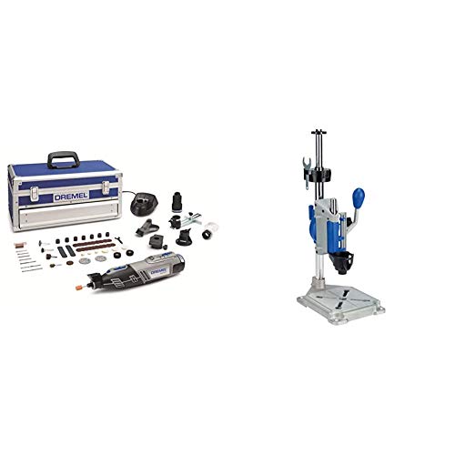 Dremel Platinum Edition 8220 - Multiherramienta inalámbrica, 12 V, kit con 5 complementos, 65 accesorios + Workstation 220 - Centro de trabajo y soporte para taladro o soporte para multiherramienta