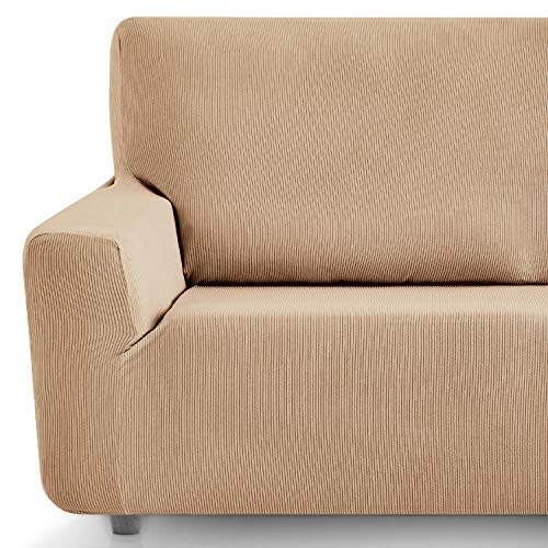 Eiffel Textile Funda Sofa Elastica Protector Adaptable Rústica Sofá, Teja, 3 Plazas (180-240 cm)