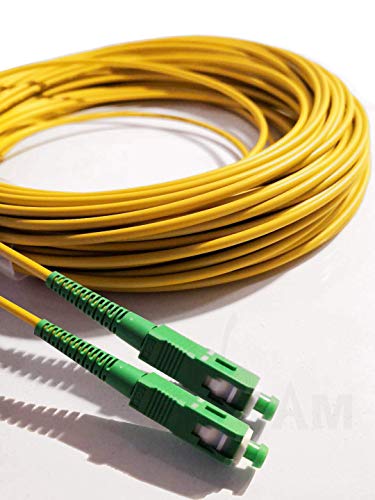 Elfcam Fibra óptica cable SC / APC a SC / APC monomodo simplex 9/125, Compatible con Orange, Movistar, Vodafone y Jazztel, 5 metros